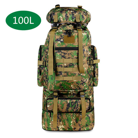 Mochila táctica militar Molle de gran capacidad para exteriores, bolsa táctica repelente al agua para montañismo, Camping y senderismo, 100l ► Foto 1/6