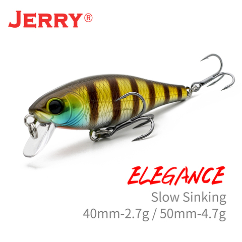 Jerry elegantes-Wobbler de hundimiento lento, cebo duro ultraligero, 5cm, 4cm, tapón, manivela, señuelo de pesca ► Foto 1/6