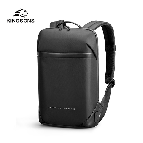 Kingsons-mochila impermeable de cuero para hombre, morral para ordenador portátil de 15-15,4 pulgadas con carga USB, resistente al agua, escolar de gran capacidad para adolescentes y niños ► Foto 1/6