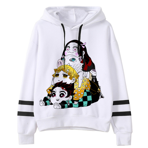 Sudadera con capucha de Demon Slayer para hombre y mujer, prenda deportiva unisex con estampado de anime de Kimetsu No Yaiba, jersey de chándal de estilo casual con gráfico de estética de los 90 y diseño harajuku ► Foto 1/6