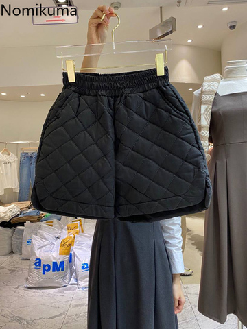 Nomikuma-Pantalones Cortos De pierna ancha para Mujer, pantaloncitos coreanos elásticos De cintura alta, 6D539, para invierno, 2022 ► Foto 1/3