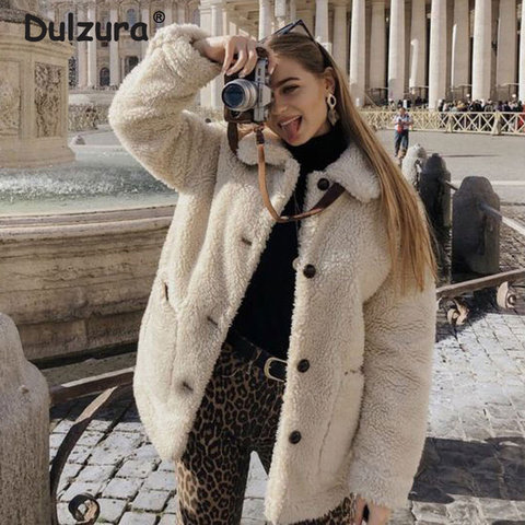 Chaqueta gruesa de piel de peluche para mujer, abrigo de piel sintética de oveja a la moda, informal, esponjoso y holgado, para invierno, 2022 ► Foto 1/6