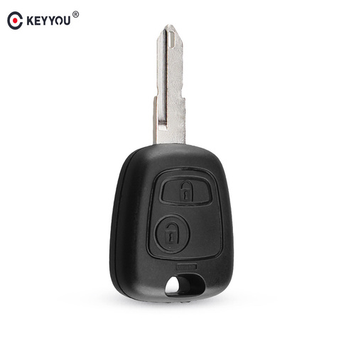 KEYYOU-Carcasa para llave de coche, funda protectora de 2 botones para llavero remoto de Peugeot 206 106 306 406 NE73 Blade ► Foto 1/5