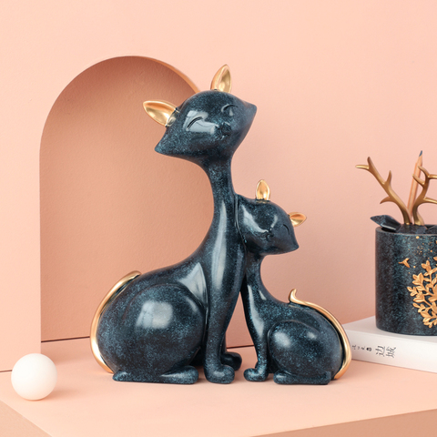 Esculturas para el diseño de casa, estatua de gato, escultura de decoración de Anime, accesorios de decoración de mesa de Arte Moderno, gato de la suerte, sala de estar ► Foto 1/1