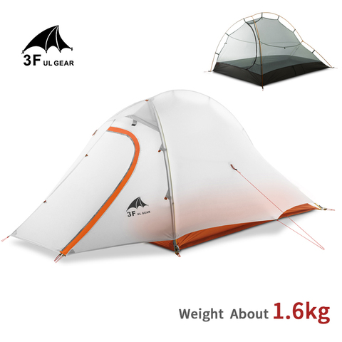 Tienda de campaña 3F UL GEAR 15D, impermeable, 5000mm, 2 personas, ultraligera, doble capa, para exteriores, 3 a 4 estaciones, de viaje, con esterilla gratis ► Foto 1/6