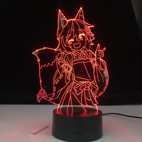 Figura de Senko San, lámpara 3d del zorro útil, luz nocturna con cambio de color, batería Usb, luz nocturna para chicas, decoración de dormitorio ► Foto 1/6