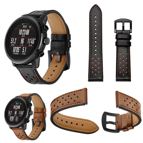 Cuero genuino para AMAZFIT Stratos 2s 3 Pace reloj inteligente Correa pulsera para huami amazfit GTR 47mm correas cinturón ► Foto 1/6