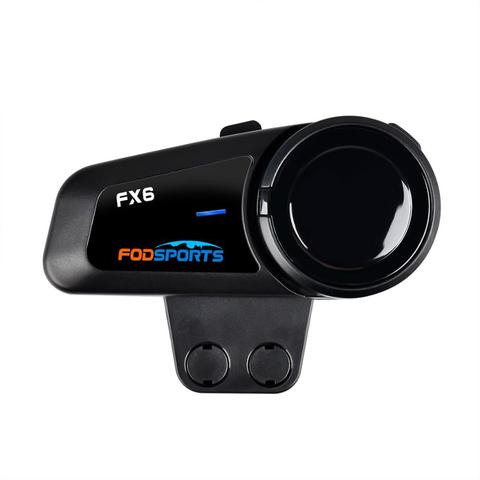 Fodsports FX6 del Intercomunicador del casco de la 6 jinete grupo BT 5,0 Interphone de la motocicleta del casco de la Bluetooth Intercomunicador con auricular con Radio FM ► Foto 1/6