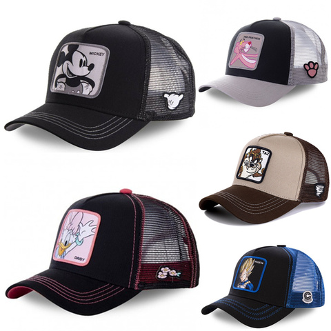 Gorras de malla con estampados para hombres y mujeres, cachucha de béisbol de algodón de Dragon Daisy, Mickey, Snapback, Hip Hop para todo público ► Foto 1/6