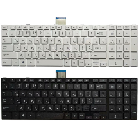 Nuevo teclado de ordenador portátil ruso para TOSHIBA SATELLITE L850 L850D P850 L855 L855D L870 L870D RU teclado negro/blanco ► Foto 1/6