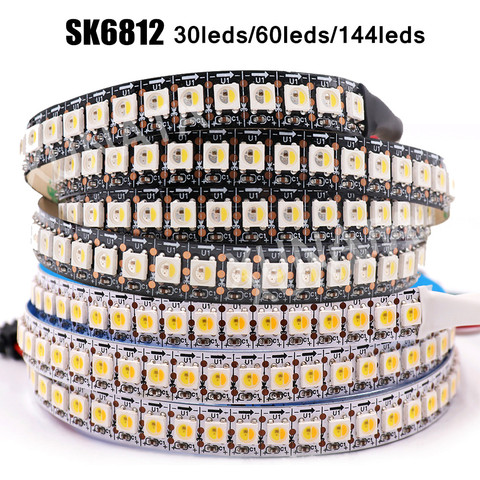 DC 5V SK6812 RGBW RGBWW RGBNW WWA tira de Led de 4 en 1 similares WS2812B 30 60 144 LEDs individuales direccionable luz Led 1m 2m 5m ► Foto 1/6