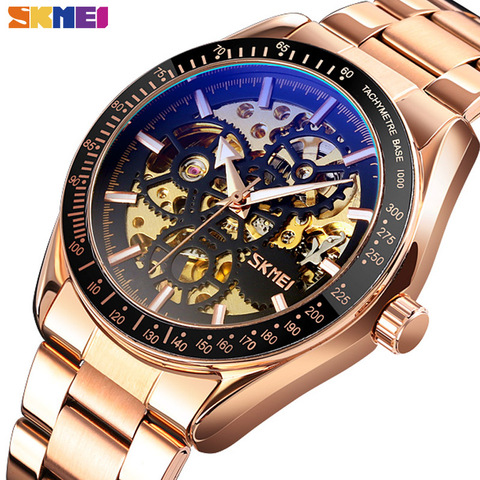 SKMEI-relojes automáticos para hombre, pulsera mecánica hueca, punto luminoso, colorido, a la moda, 9194 ► Foto 1/6