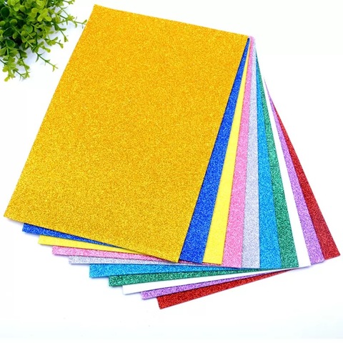 Foamiran-bolsa de papel de espuma brillante, hoja de 20x30cm para manualidades, polvo de esponja dorada, adornos para manualidades de papel hechos a mano, regalo DIY, 5 hojas por bolsa ► Foto 1/6