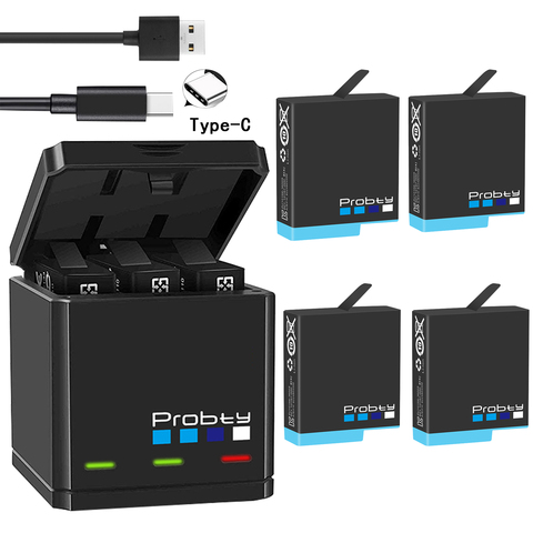 Probty-cargador de baterías para GoPro Hero 8 y hero 7, cargador Triple para accesorios de batería ► Foto 1/6