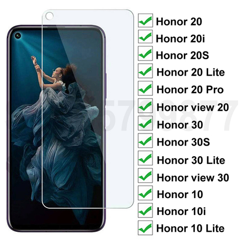 Protector de pantalla de cristal templado 9D para móvil, película de vidrio templado para Huawei honor View 20 30 20S 30S, Honor 30 20 10 Lite 10i 20i ► Foto 1/6
