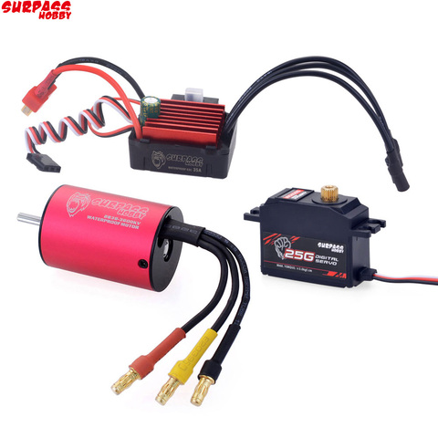 SURPASSHOBBY-Motor sin escobillas KK Combo 2838 3600KV, con 35A ESC + S0025M 25G Servo 2S 3S para coche todoterreno 1/14 1/16 RC ► Foto 1/6