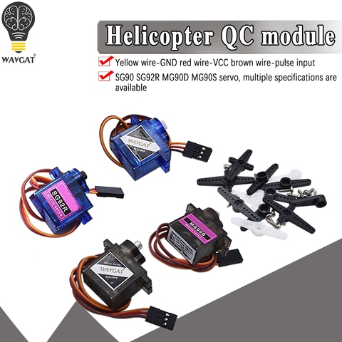 Electrónica Inteligente Rc-Mini Micro servos clásicos, 9g, SG92R, SG90, MG90S, MG90D, para aviones de control remoto, modelo telecontro ► Foto 1/6