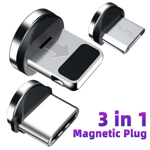 Enchufe de Cable magnético Micro USB tipo C, adaptador de Cable de carga magnética, conector magnético USB C, conectores de teléfono móvil ► Foto 1/6