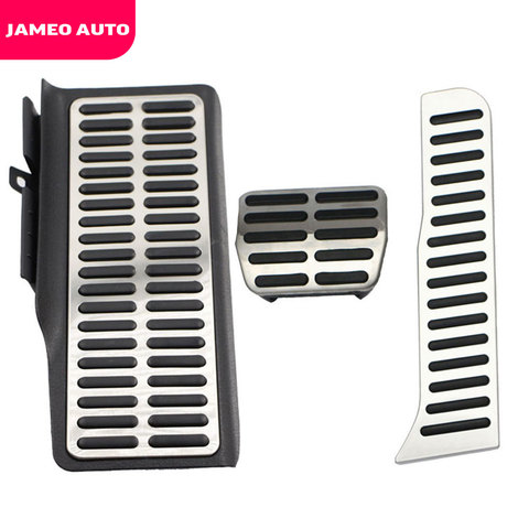 Jameo Auto de acero inoxidable de combustible del coche Pedal de acelerador almohadillas de pie resto cubre pedales para Volkswagen nuevo Vw Jetta MK6 LHD estilo de coche ► Foto 1/4