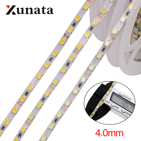 Tira de luces LED Flexible, cinta de 5m 2835 SMD 120LEDs/m DC12V 4MM, lámpara de luz LED blanco Natural/blanco cálido ► Foto 1/6