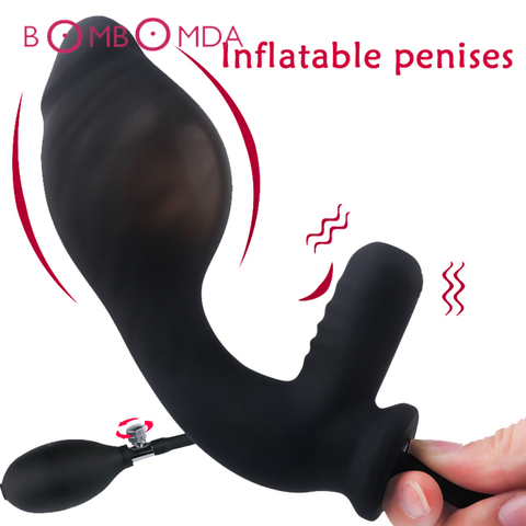 Consolador Anal inflable para hombres, estimulador de punto G, tapón Anal grande, Juguetes sexuales para adultos, masajeador de próstata ► Foto 1/6