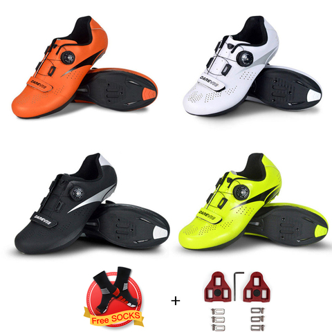 Zapatos de ciclismo de carretera Darevie, zapatos de ciclismo profesionales transpirables antideslizantes, zapatos de bicicleta de carreras de alta calidad, zapatos de bicicleta con apariencia SPD-SL ► Foto 1/6