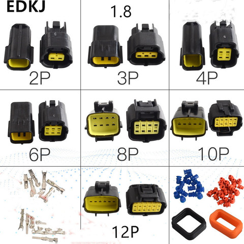 5 Juegos 1,8mm 2/3/4/6/8/10/pin automóvil cable eléctrico conector macho hembra cable Kits enchufes de terminal de ebike Coche ► Foto 1/6