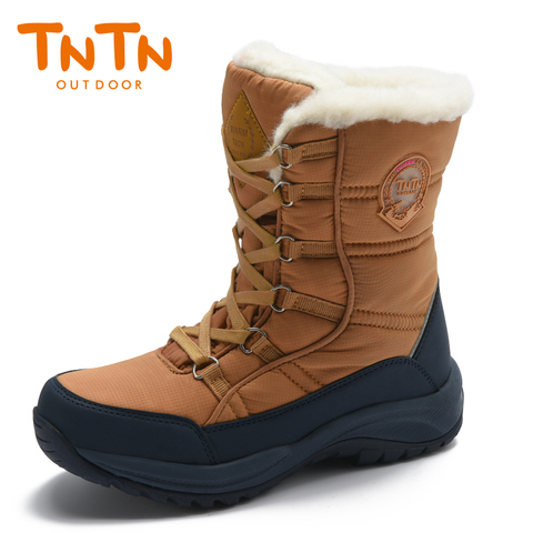 Botas de nieve impermeables al aire libre TNTN para hombres y mujeres, zapatos de senderismo, zapatillas deportivas de invierno, botas antideslizantes cálidas para caminar ► Foto 1/6