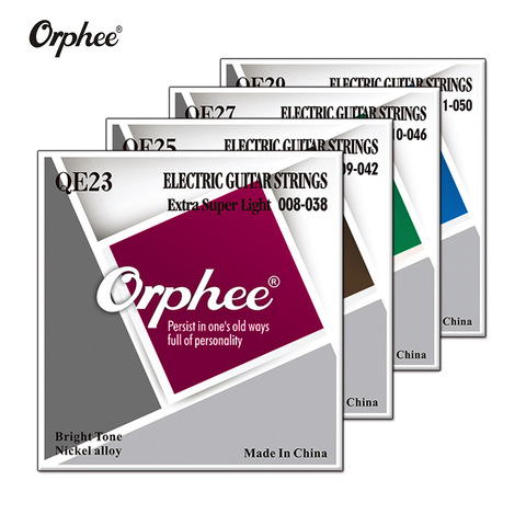 Orphee profesional 6 unids/set cuerdas de guitarra eléctrica serie QE de aleación de níquel Chapado en cuerdas de guitarra eléctrica QE23 /QE25/ QE27/QE29 ► Foto 1/6