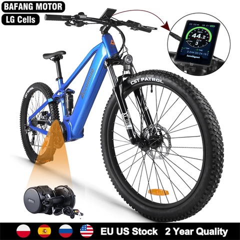 Bicicleta de Montaña eléctrica con suspensión completa de 27,5 pulgadas Shimano 9 velocidades 10AH 48V 350W batería de litio bicicleta de carretera eléctrica eBike ► Foto 1/6