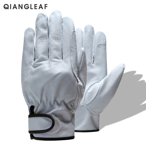 Marca QIANGLEAF envío gratis gran oferta guantes de protección calidad D guantes de trabajo de seguridad de cuero ultradelgados al por mayor 527 ► Foto 1/6