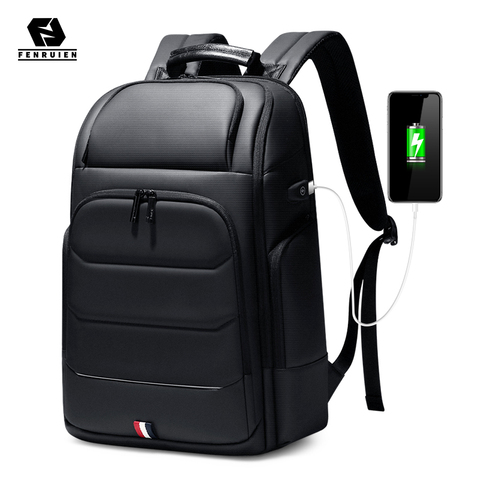 Fenruien-mochila impermeable con carga USB para hombre, morral escolar antirrobo para ordenador portátil de 15,6 pulgadas, de viaje, de alta capacidad ► Foto 1/6