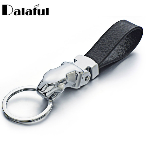 Llaveros de cabeza de piel de leopardo de Metal Porta anillos para llaveros de coche llaveros para hombre mujeres regalo de alta calidad K262 ► Foto 1/6