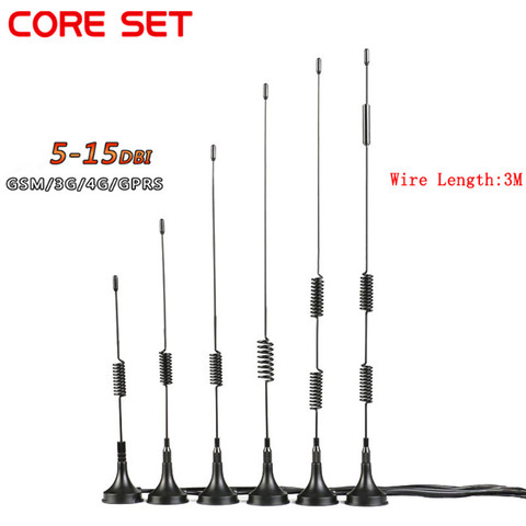 Antena Wifi aérea con ventosa, 3G, 4G, 5/6/7/9/10/15DBI, Cable de extensión de 3 metros, conector macho SMA para CDMA/GPRS/GSM/LTE ► Foto 1/6