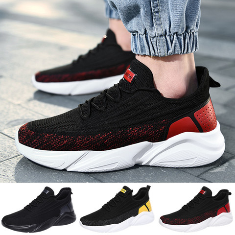 Zapatillas de correr para hombre, calzado negro para exteriores, Flexible, a la moda, transpirables ► Foto 1/1