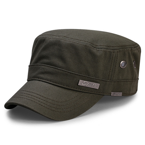 Gorra plana de algodón para hombre, gorro militar de malla de talla grande de 55-60cm y 60-65cm para primavera y verano ► Foto 1/5