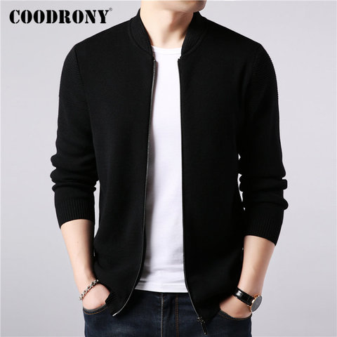 COODRONY-suéter de lana de Cachemira para hombre, cárdigan grueso y cálido con cremallera, ropa de otoño e invierno, novedad de 2022, 91088 ► Foto 1/6