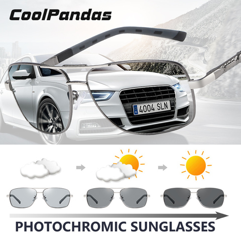 CoolPandas-gafas de sol cuadradas para hombre y mujer, lentes de sol fotocromáticas polarizadas para conducir, lentes de sol para hombre ► Foto 1/6