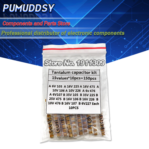 Juego de selección de condensador SMD de 15 valores, 1uf-220uf A/B, conjunto de condensadores de Tántalo, 1UF, 2,2 UF, 4,7 UF, 10UF, 47UF ► Foto 1/2