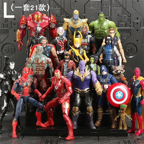 Set de figuras de Los Vengadores de PVC, Superman, Batman, Hulk, Capitán América, Thor, Iron Man, 21 unidades ► Foto 1/6