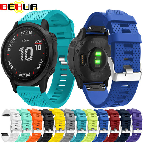 Correa de silicona para reloj Garmin Fenix 6S, correa de 20mm para reloj Garmin Fenix 6S, de liberación rápida y fácil ajuste, para 5S Plus ► Foto 1/6