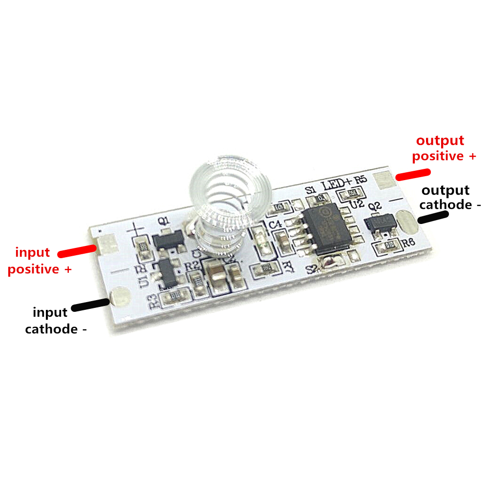 Regulador de atenuación de tira LED PWM, regulador de atenuación de luces  LED o interruptor de cinta, regulador de intensidad ajustable DC12-24V 8A