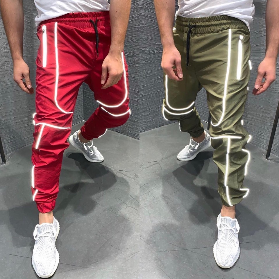 NewL Pantalones Reflectantes para Hombre Gris