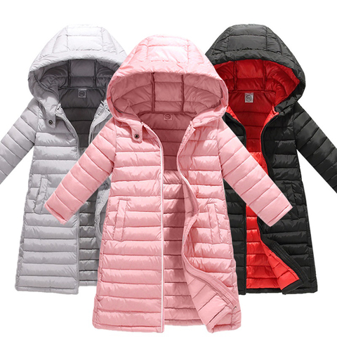 Chaquetas de moda para niños, niñas, Otoño Invierno, abrigo grueso con capucha con relleno de algodón, abrigo largo cálido para niños, Parkas ► Foto 1/6