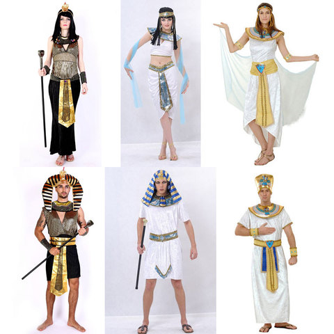 Umorden disfraces de Halloween en el Antiguo Egipto rey faraón egipcio emperatriz Cleopatra reina traje Cosplay ropa para hombres y mujeres ► Foto 1/6