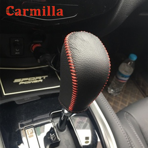 Carmilla-pomo de palanca de cambios de cuero para Nissan Qashqai J11 Dualis 2 J10 Xtrail x-trail T32 AT, cubierta de palanca de cambios, accesorios ► Foto 1/6