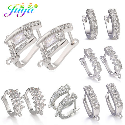 Juya-pendientes DIY de Zirconia cúbica AAA para mujer, ganchos de sujeción de la parte posterior de la palanca, fabricación de pendientes ► Foto 1/6