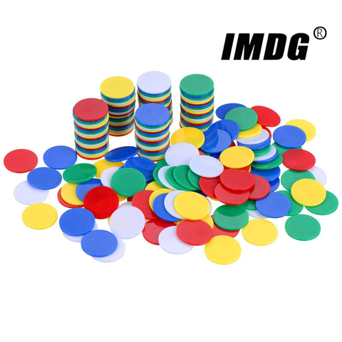 100 unids/set 19mm virutas de plástico DIY fichas del tablero de Color monedas de juego de Bingo accesorios enseñanza Monedas de juego ► Foto 1/3