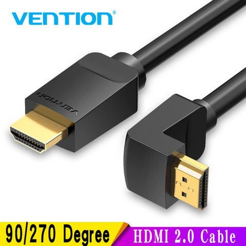 Cable HDMI Vention 4K HDMI 2,0 Cable HDMI 90/270 adaptador de ángulo de grados para Apple TV PS4 divisor de Audio y Video de 90 grados Cable HDMI ► Foto 1/6