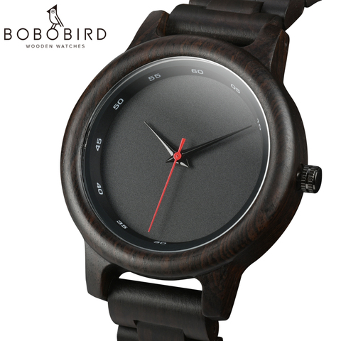 BOBO BIRD-reloj de madera de ébano para hombre, pulsera de cuarzo masculina con movimiento de ébano, estilo deportivo, U-P10 ► Foto 1/1